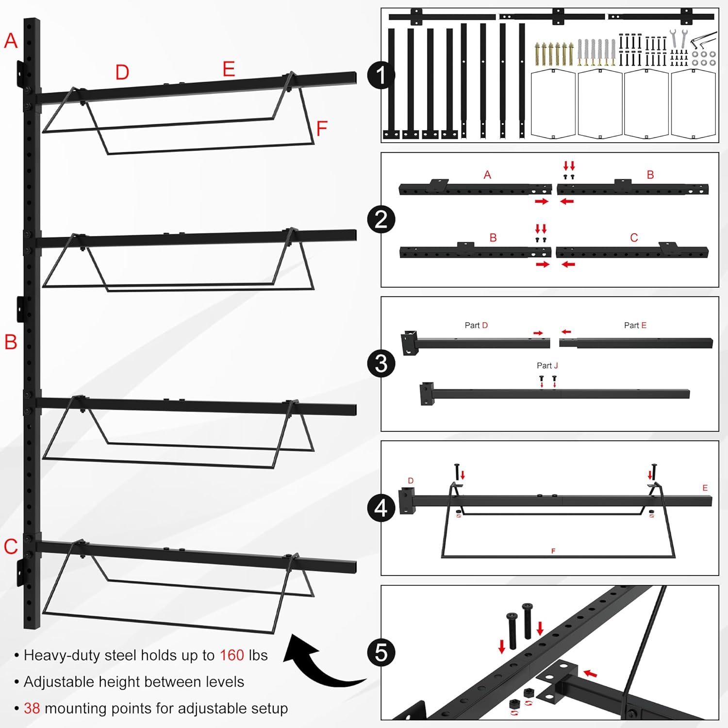 4 Tier Saddle Rack Wall Mount, Horse Saddle Rack for English & Western Saddles, Tack Storage, Pad, Accessories etc for Horses - Image 4