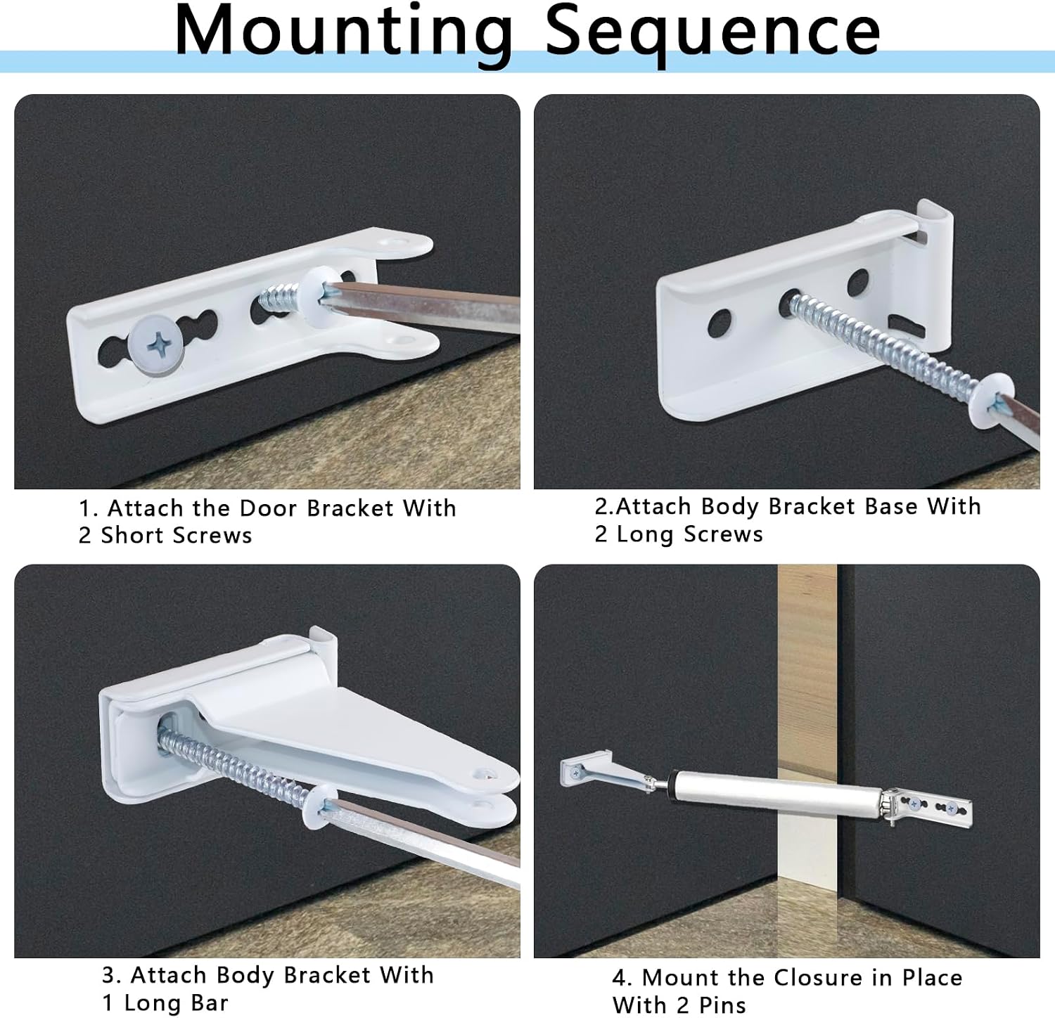 Reinforced Storm Door Closer Bracket, Screen Door Closer Replacement Part, Compatible with Andersen, Emco, Larson,Pella,40201 Door Repair Kit, for Wind Protection and Protecting Doors (White)