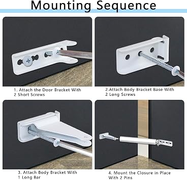 Reinforced Storm Door Closer Bracket, Screen Door Closer Replacement Part, Compatible with Andersen, Emco, Larson,Pella,40201 Door Repair Kit, for Wind Protection and Protecting Doors (White)