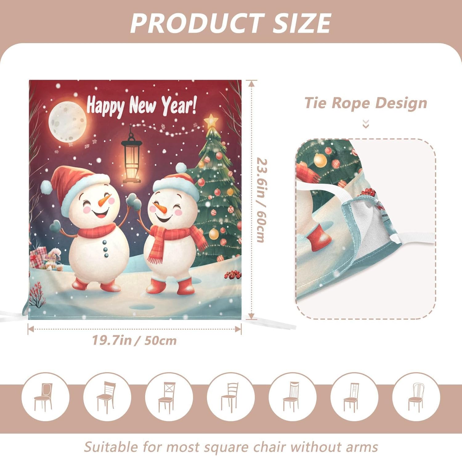 MNSRUU Christmas Chair Back Cover for Dining Room,Snowman Chair Slipcovers Set of 6,Snowman Chair Cover for Kitchen Hotel Holiday Party Decor,57