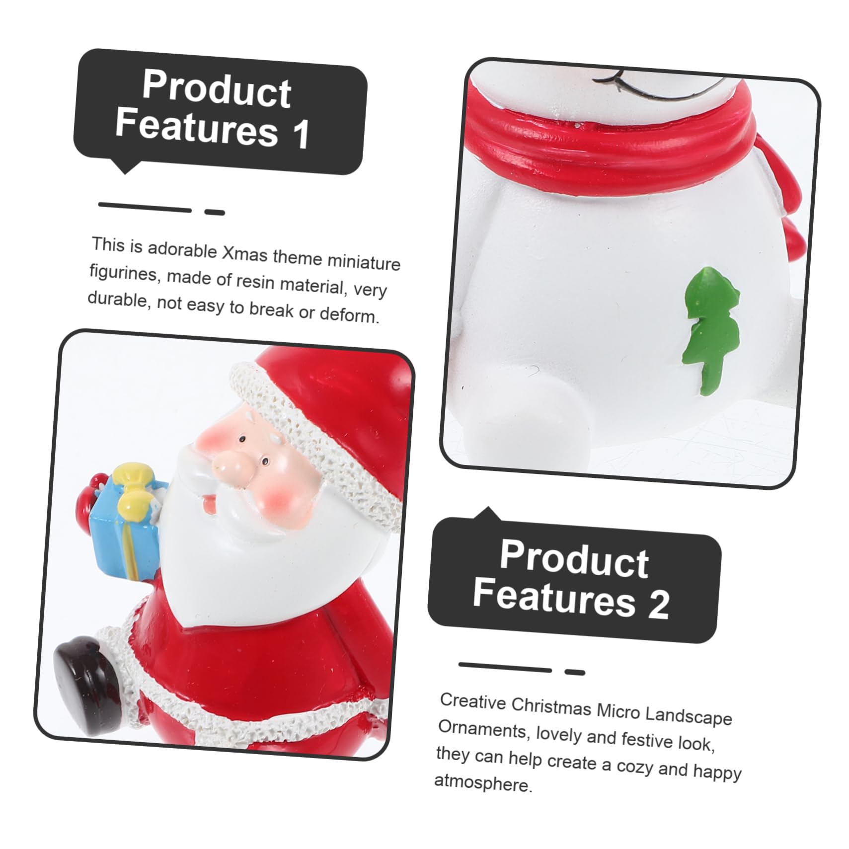 ULTECHNOVO 4 Ensembles Ornements du Père Noël Ornements De Navette Décorations D'aquarium De Noël Décoration D'aménagement Paysager D'aquarium Décoration en Résine pour Aquarium 3 Pièces * 4