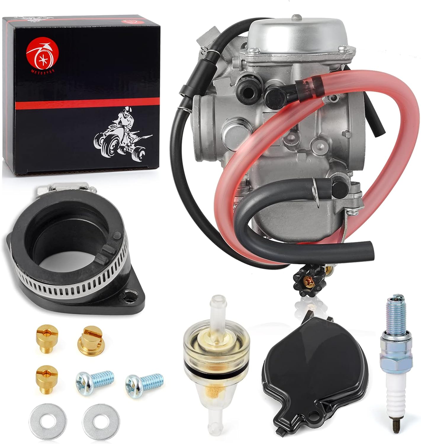 MOTO1988 Carburetor Carb & Intake Manifold Boot For Kawasaki Lakota 300 KEF300 1995-2003 15003-1157