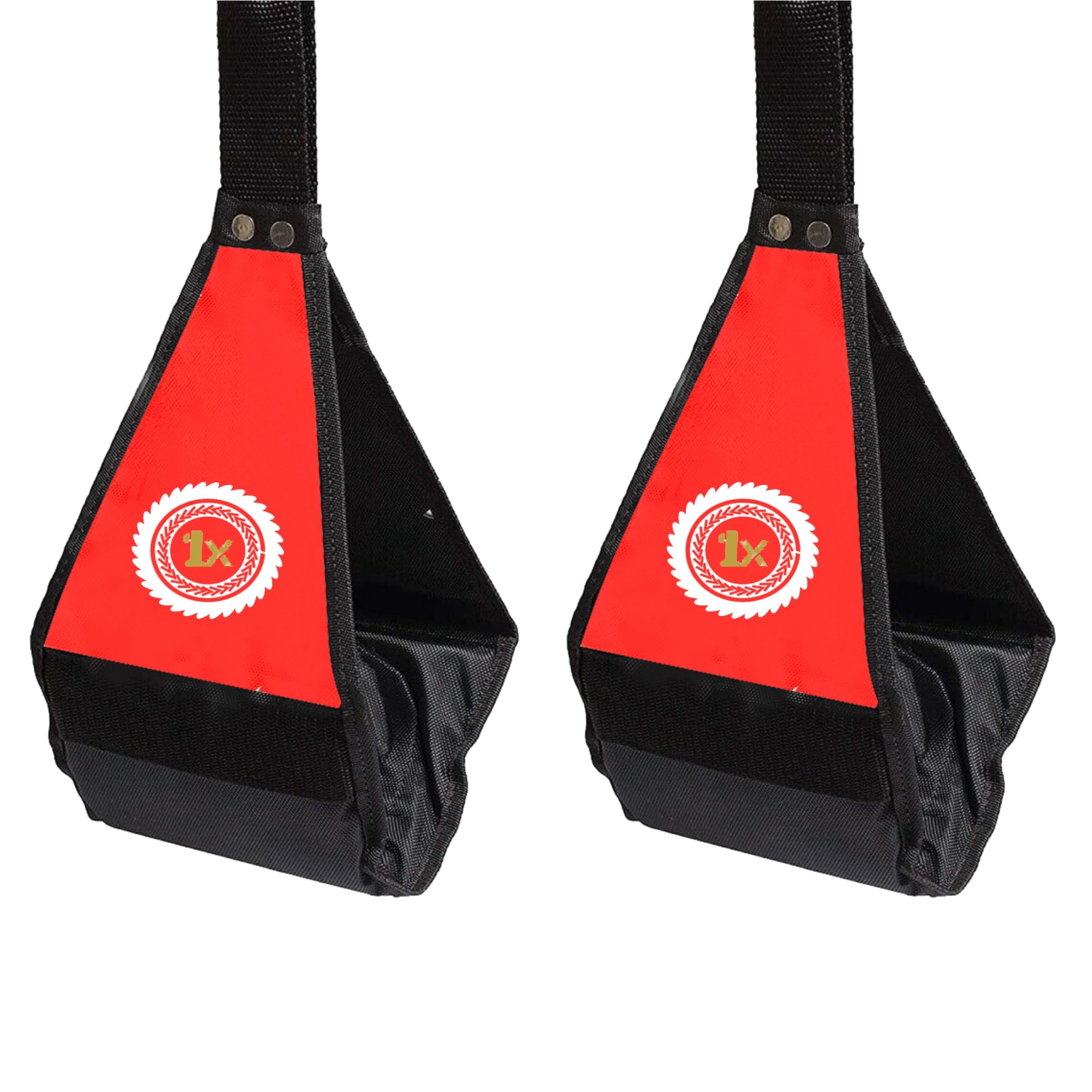 Hanging Ab Straps for Pull Up Bar – Padded Arm Slings with Rust-Resistant Carabiners – Ab Straps for Leg Raises, Core Strength & Abs Workout – Home Gym Equipment for Men & Women (Red)