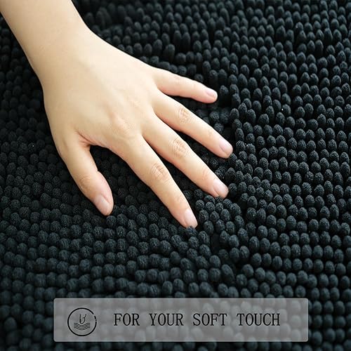 Miniatura 6 de Juego de alfombras de baño de 3 piezas antideslizantes, alfombras de baño con respaldo de PVC, alfombra de baño lavable, absorbente, alfombras de