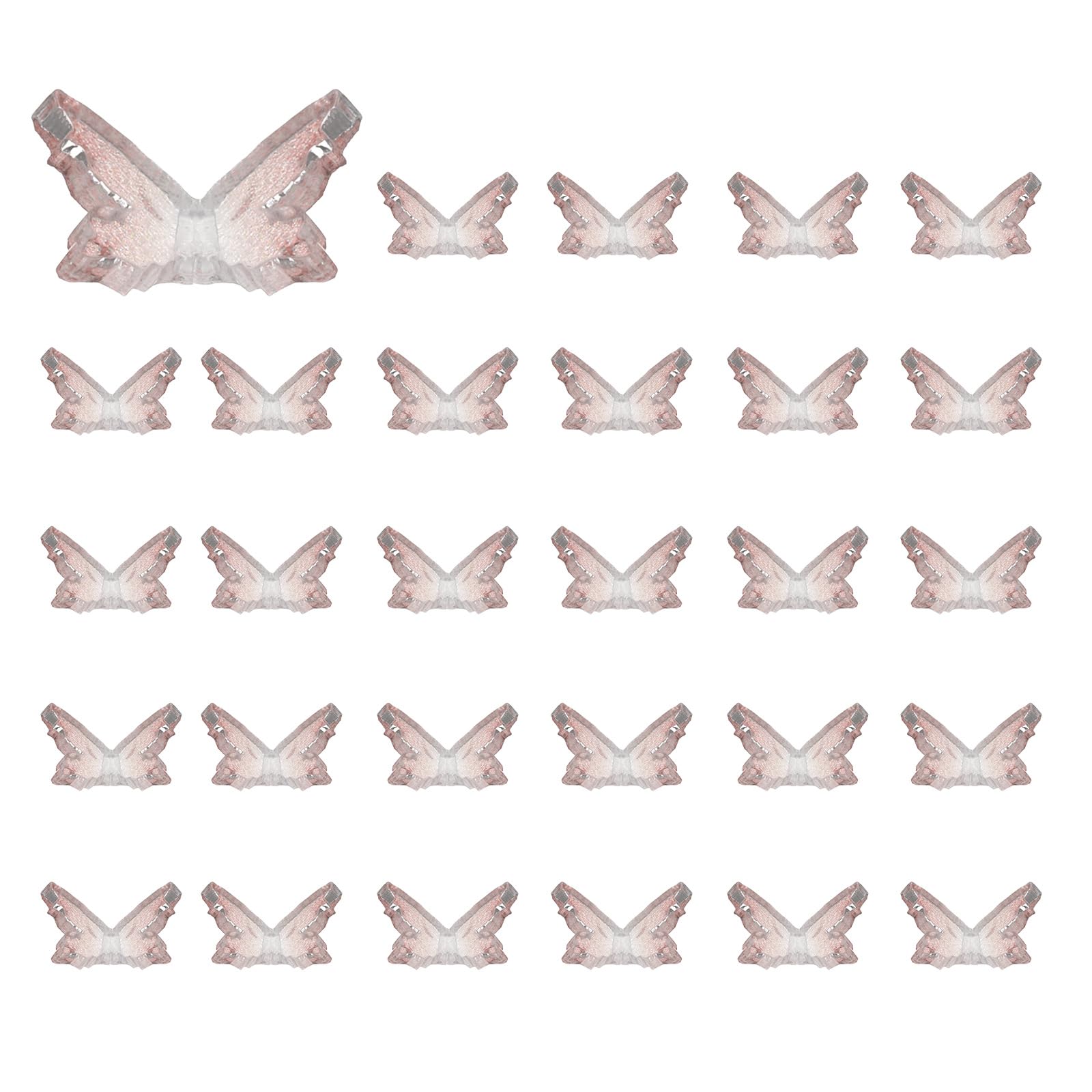 CoCud Mini Resin Butterflies, 8mm Length, Resin Miniature Dollhouse Accessories Clear Red & White