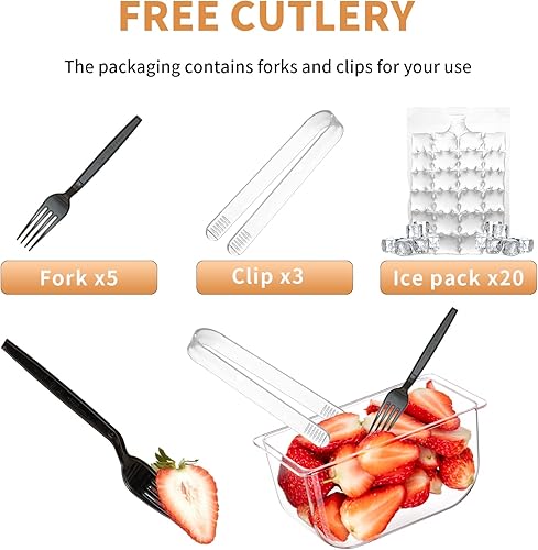 Miniatura 2 de Bandeja de condimentos para condimentos helados, bandeja de condimentos para fiesta de hielo, con tapa y soporte para adornar hielo, 5