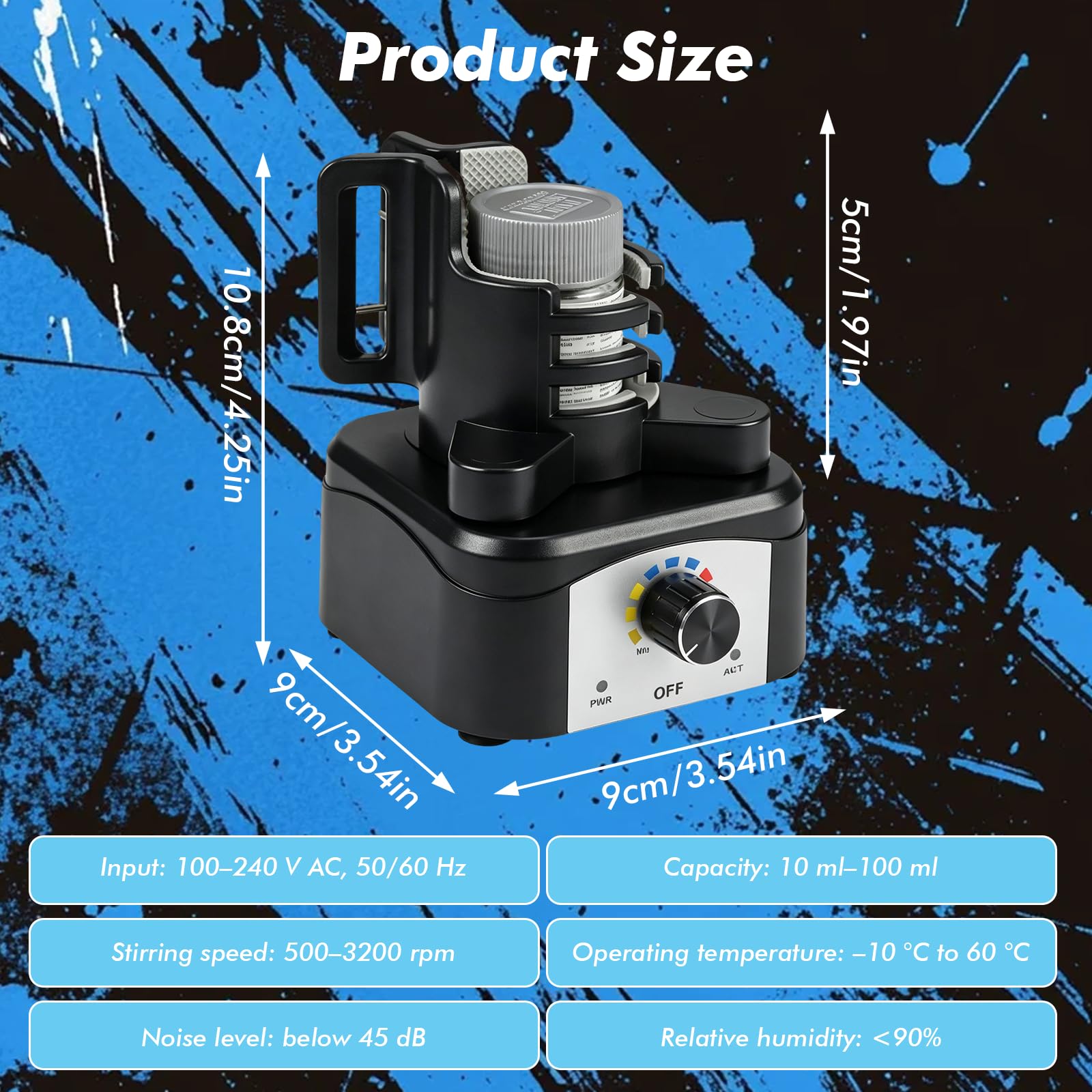 Mini miscelatore Vortex 500-3200 giri/min, tre velocità