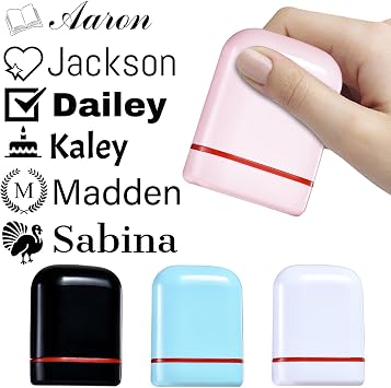Custom Stamp - Personalized Signature Stamps Self Inking with Name Date for Business Work Office Graduated Day Gifts Round