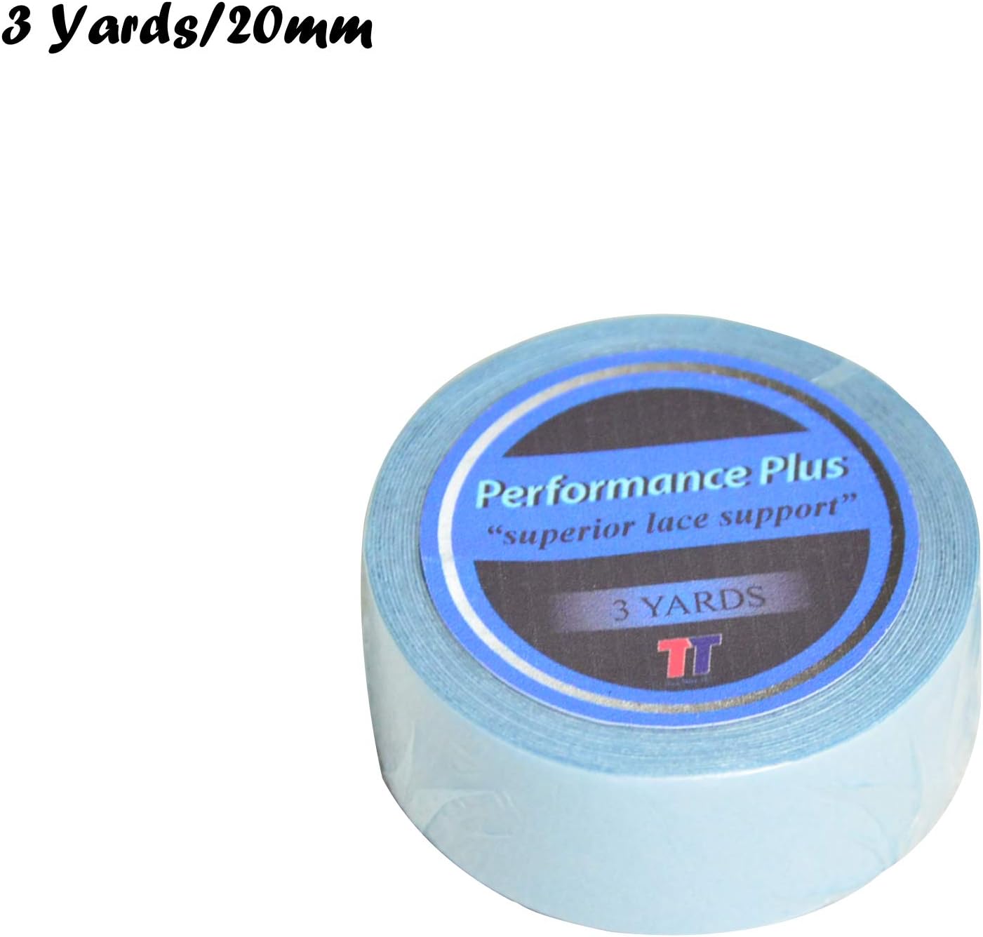 LLWear 3 Yards Lace Frontal Support Tape Roll (20mm) Double Sided Blue Liner Hair Pieces Replacement Tape for Toupees and Wigs, Hair Extensions