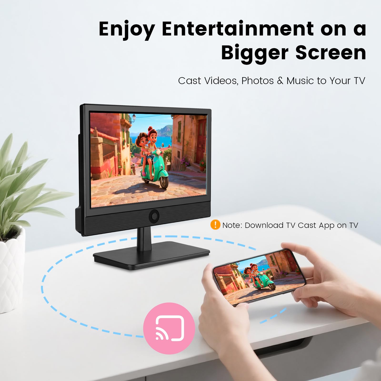 Amazon | 12.5インチ小型スマートテレビ、コンパクトFHDフラット