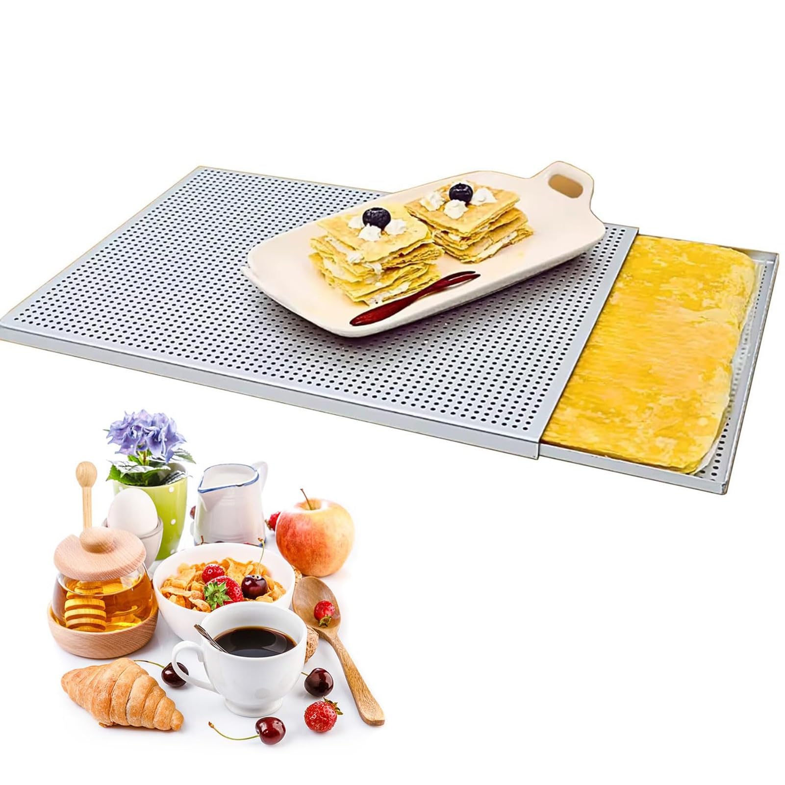 Plat cuisson millefeuille,plateau four rectangulaire alliage d'aluminium