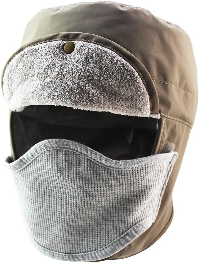 Decent Kids Boys Girls Outdoor Waterproof Face Cover Aviator Cap Ear Flap Lined Trapper Hat 5 Colors