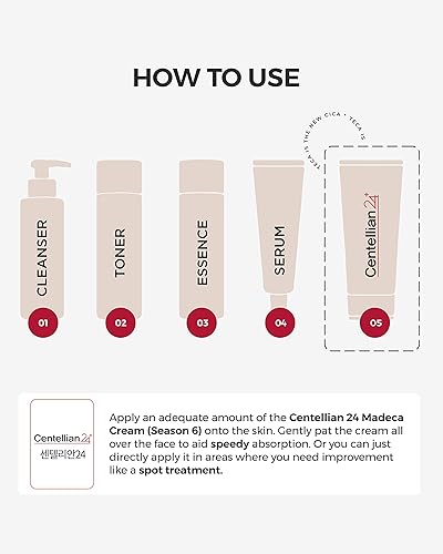 Miniatura 6 de CENTELLIAN 24 Madeca Cream (Temporada 6, 1.7+0.5fl oz) - Hidratante Centella para el rostro, cuidado de la piel coreano. Piel seca y sensible. TECA,