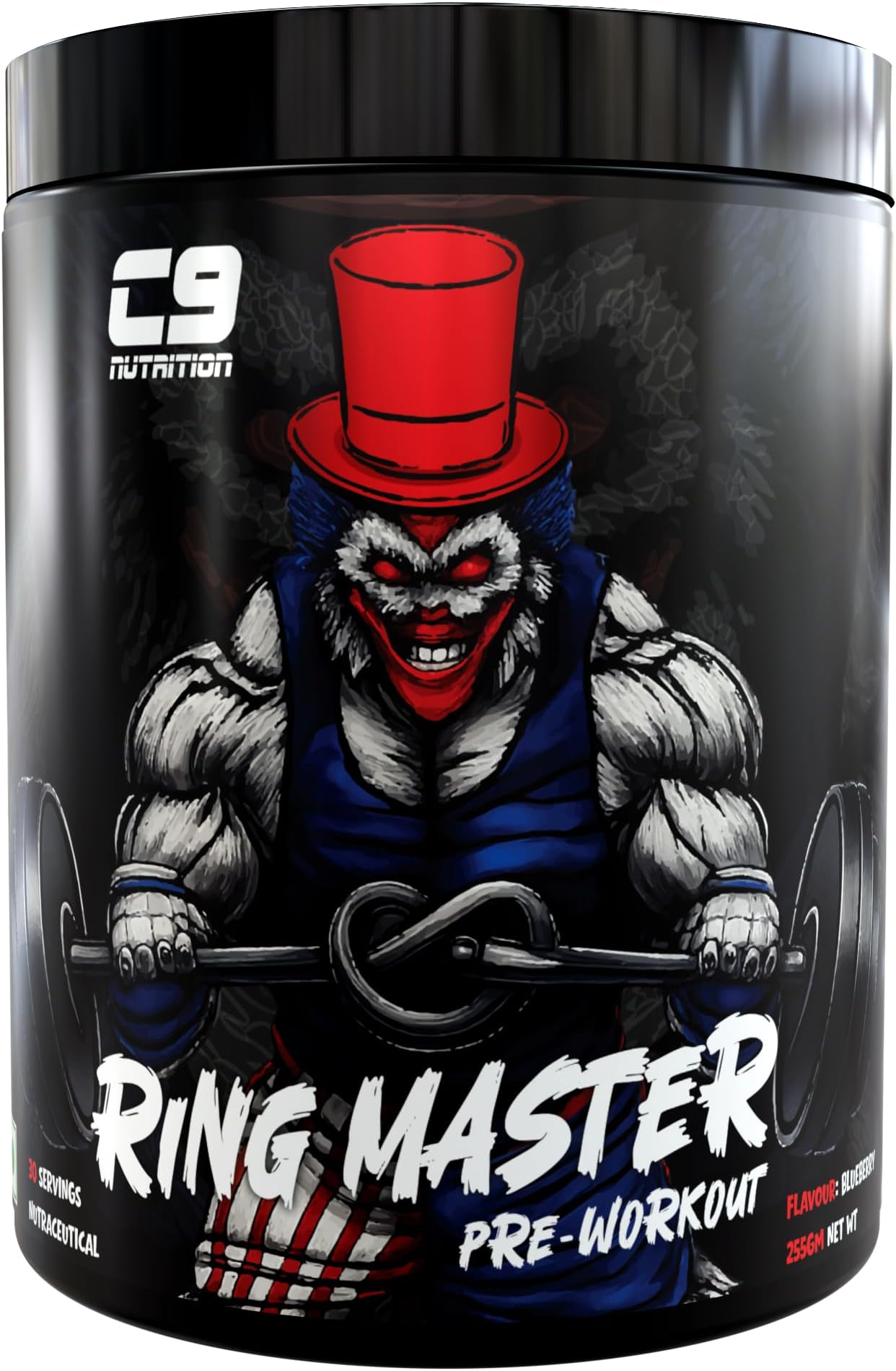 - Ring Master Pre Workout Powder for Men & Women | 30 Servings | 255gm | Blueberry Flavor | 3000mg Beta Alanine, Citrulline Malate, Taurine & Creatine | High Energy, Pump, Strength & Focus