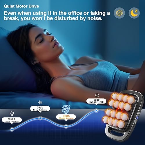 Miniatura 3 de Juego de 16 pistolas de masaje de cabeza, pistola de masaje de tejido profundo portátil con 3 modos y 30 intensidades, terapia de luz roja,