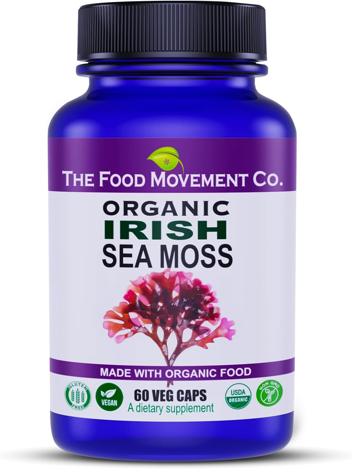 - Irish Sea Moss, Organic Prebiotic Food, Over 70 Trace Minerals, Supports Healthy Elimination, Digestion and Immune Support 60 Vegetarian Capsules