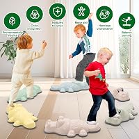 YULEYU Egyensúlyozó Kövek Gyerekeknek - Csúszásgátló Folyami Kövek Készségfejlesztéshez - Dinoszaurusz Formájú Lépőkövek Óvodáknak, Iskolákn 4