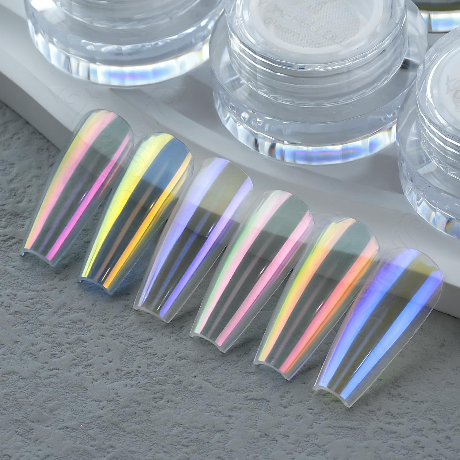 YOKEFELLOW GleamTap Cushion Aurora Chrome Nagellackpulver – Meerjungfrau-Aurora-Effekt, Glitzer-Dekoration für die Nagelkunst (GT112 Golden Hour/Violettblau mit hellorangefarbenem Schimmer)
