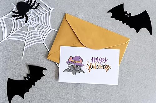 Miniatura 9 de Hying Sello transparente de murciélagos de calabazas de Halloween para hacer tarjetas, fondo de árboles muertos de Halloween, sellos de goma,
