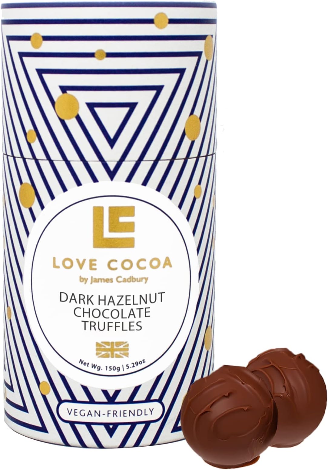 Love CocoaVegan Truffles - Approx 13-15 Balls, 150g โ Dark Chocolate Truffles with a Rich Hazelnut Ganache- Perfect For Birthdays, Anniversaries, Christmas, Easter & Gifts
