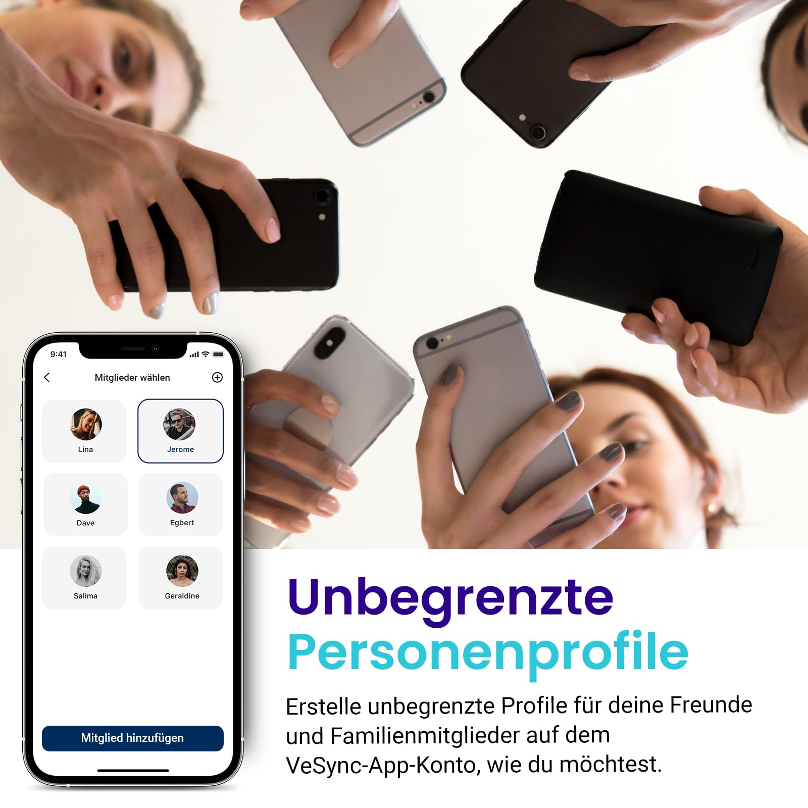 Etekcity Waage Personen - Personenwaage digital mit Körperfett und Muskelmasse - 180kg Körperfettwaage - Fitness Scale - 13 Körperwerte - Körperfett/BMI/Muskelmasse/Protein/BMR - Schwarz
