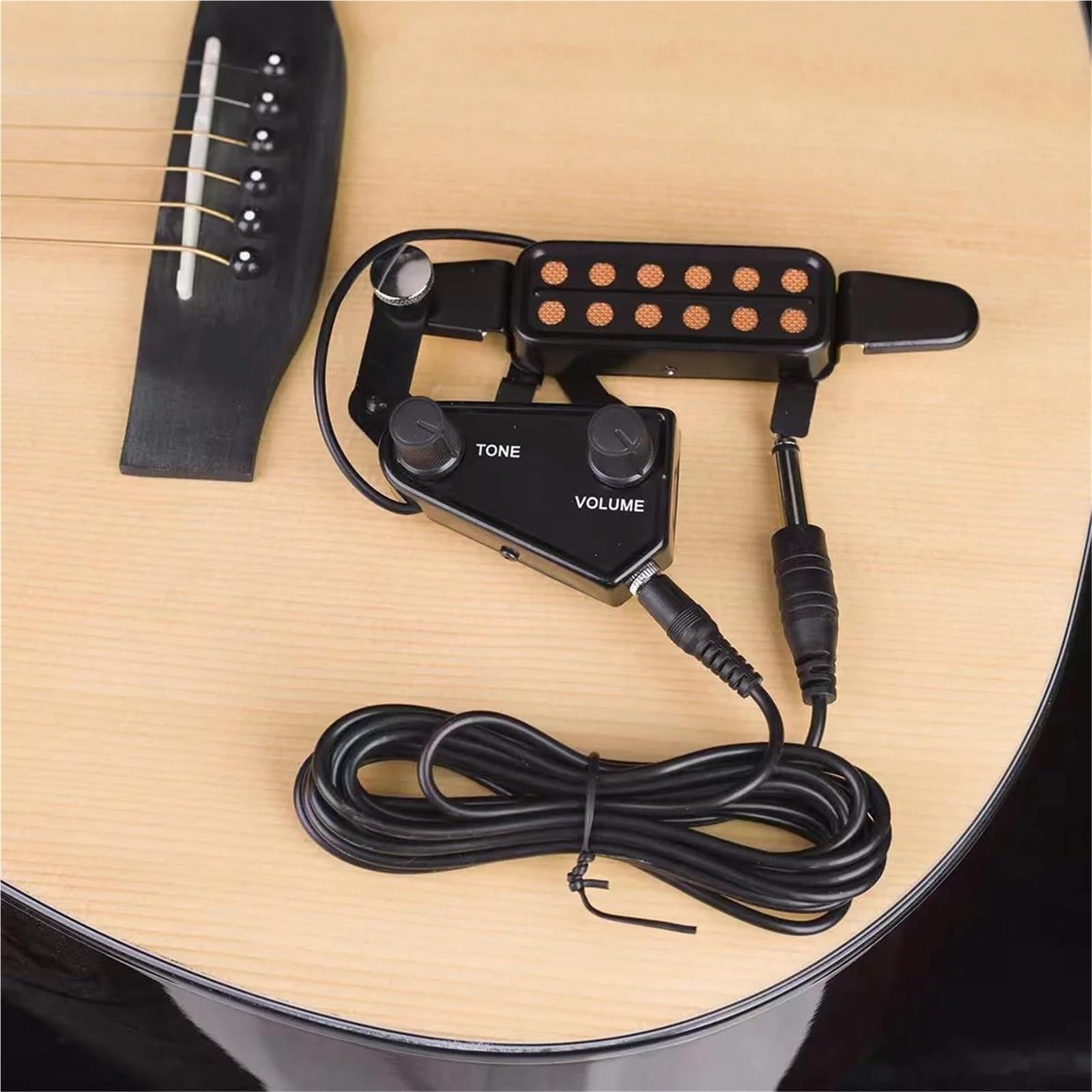 P 011 Sound Pickup 12 fori sensore magnetico con regolatore di volume per chitarra acustica Pickup Chitarra Acustica