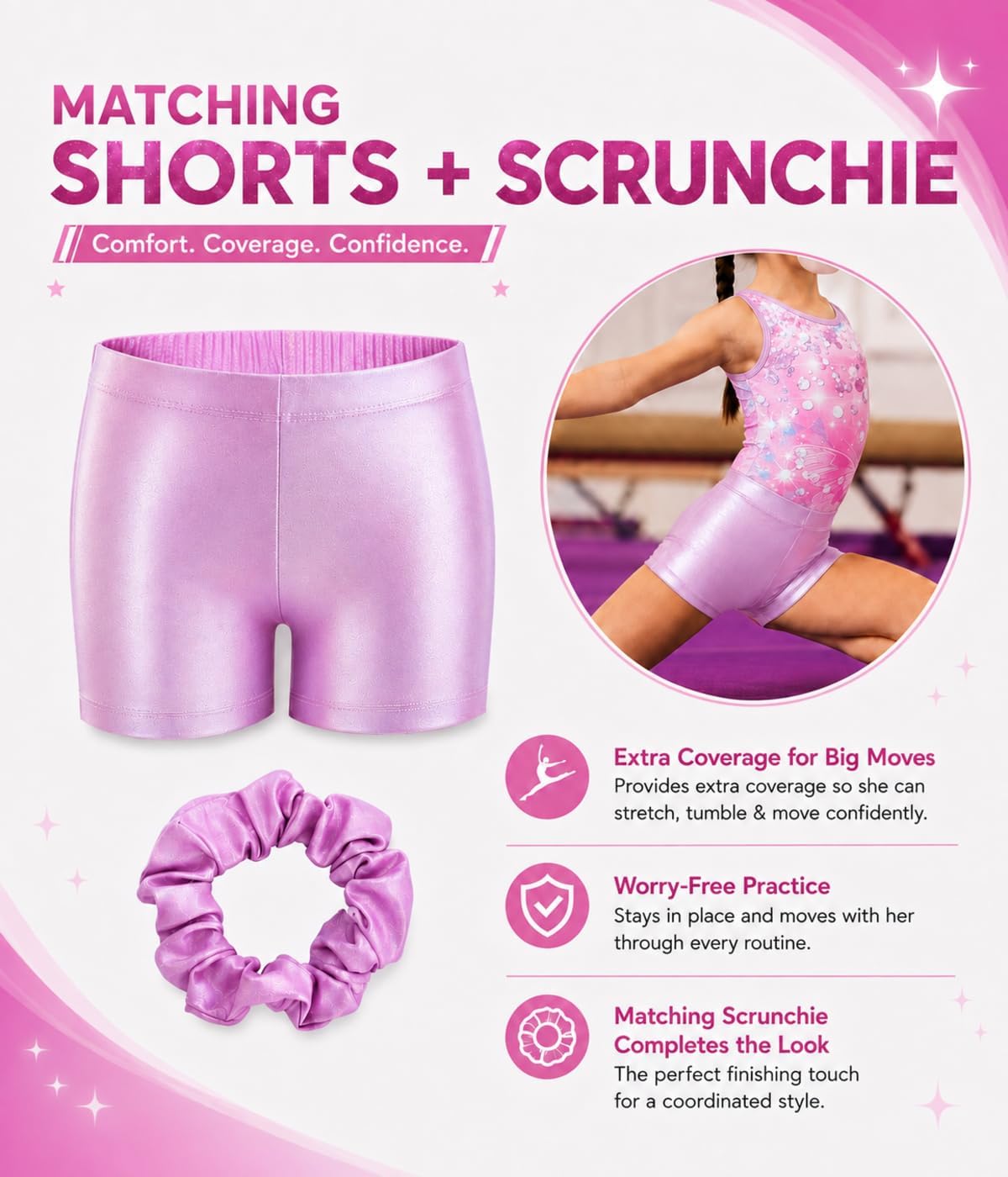 Gymnastics Leotards for Girls 5-Piece for 3-12 Years Outfit