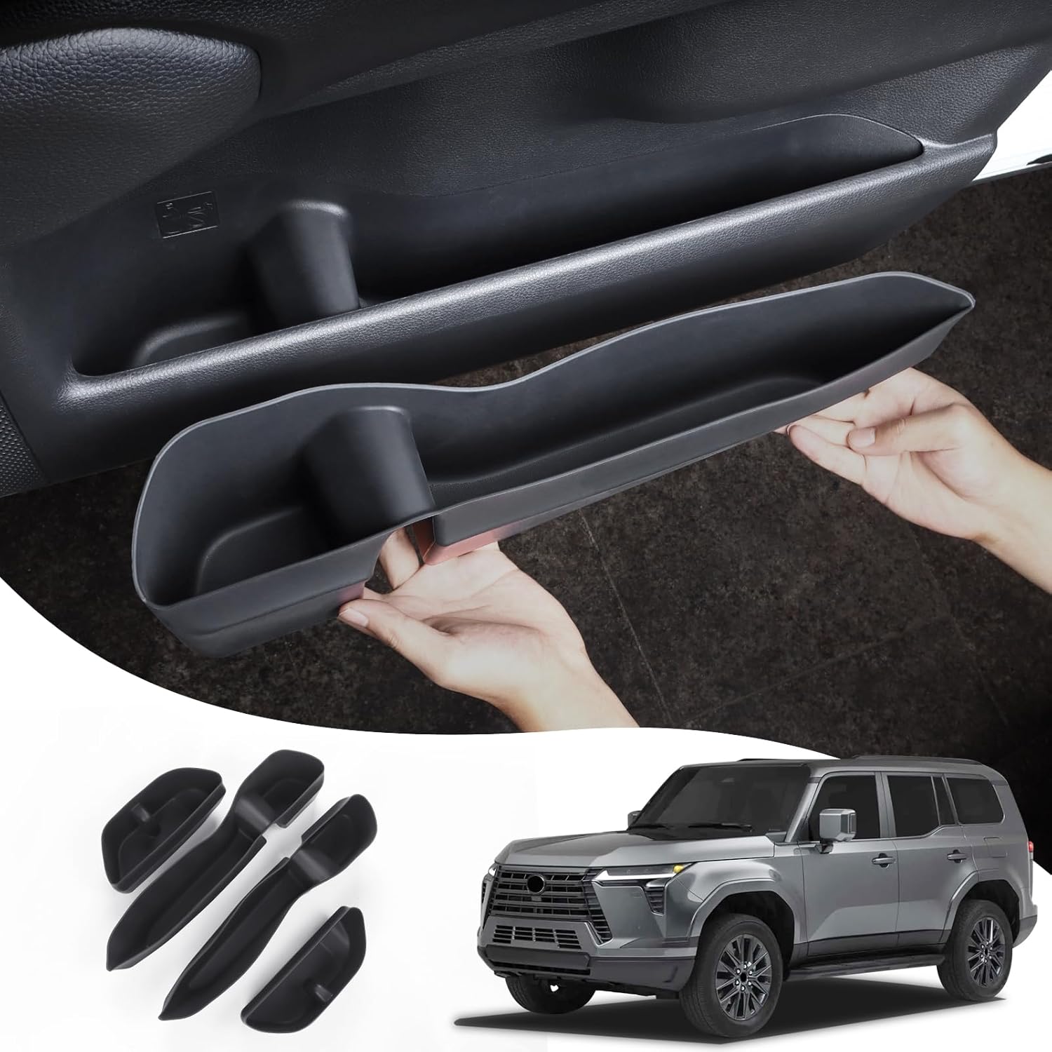 Car Door Container Silica Gel Pad for 2024 2025 2026 Lexus GX550 550h Storage Slot Protective Pad Pad Interior Modification Lexus gx 550 Accessories