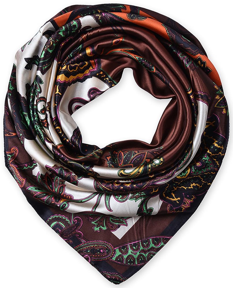 corciova 35x35 Large Square Satin Hair Scarf for Women – Silk-Feel Head Wrap, Night Protection, Fashion Bandana & Headscarf