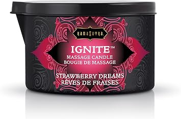 Massage Oil and Massage Candle Strawberry Dreams- Date Night Couples Wax Play, Date Night Couples Wax Play, Natural Carrier Oils - Sensual Massage for Couples