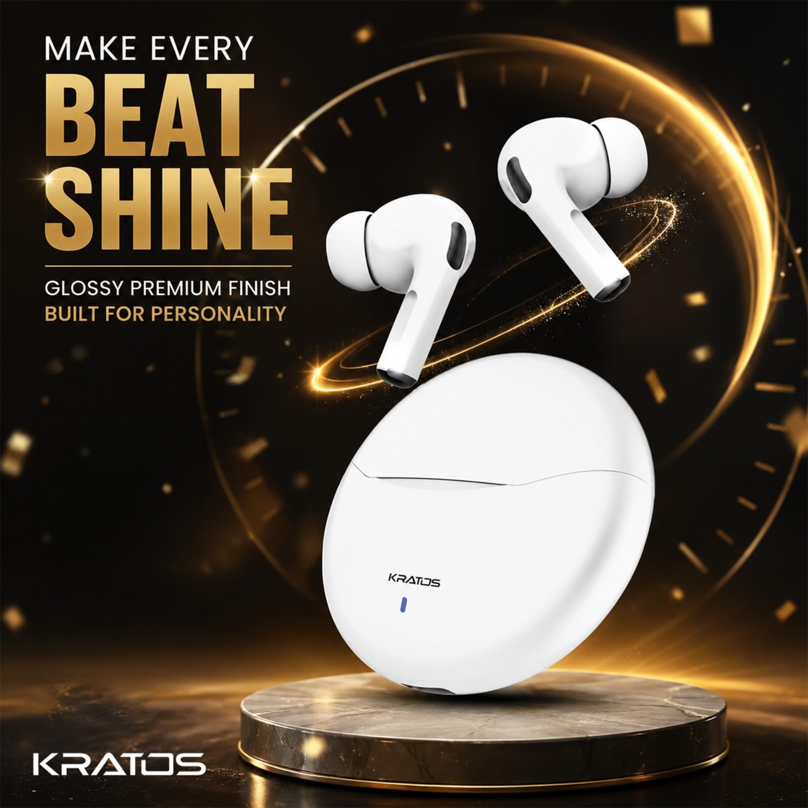 Kratos TW02 Ear Buds Wireless with 60H Playtime, Noise Isolation & Clear Calls, Bluetooth Earbuds with Voice Assistant, Ear Buds with Bluetooth V 5.3 & with Type C Fast Charging, IPX5 TWS Earphones — Amazon image 6