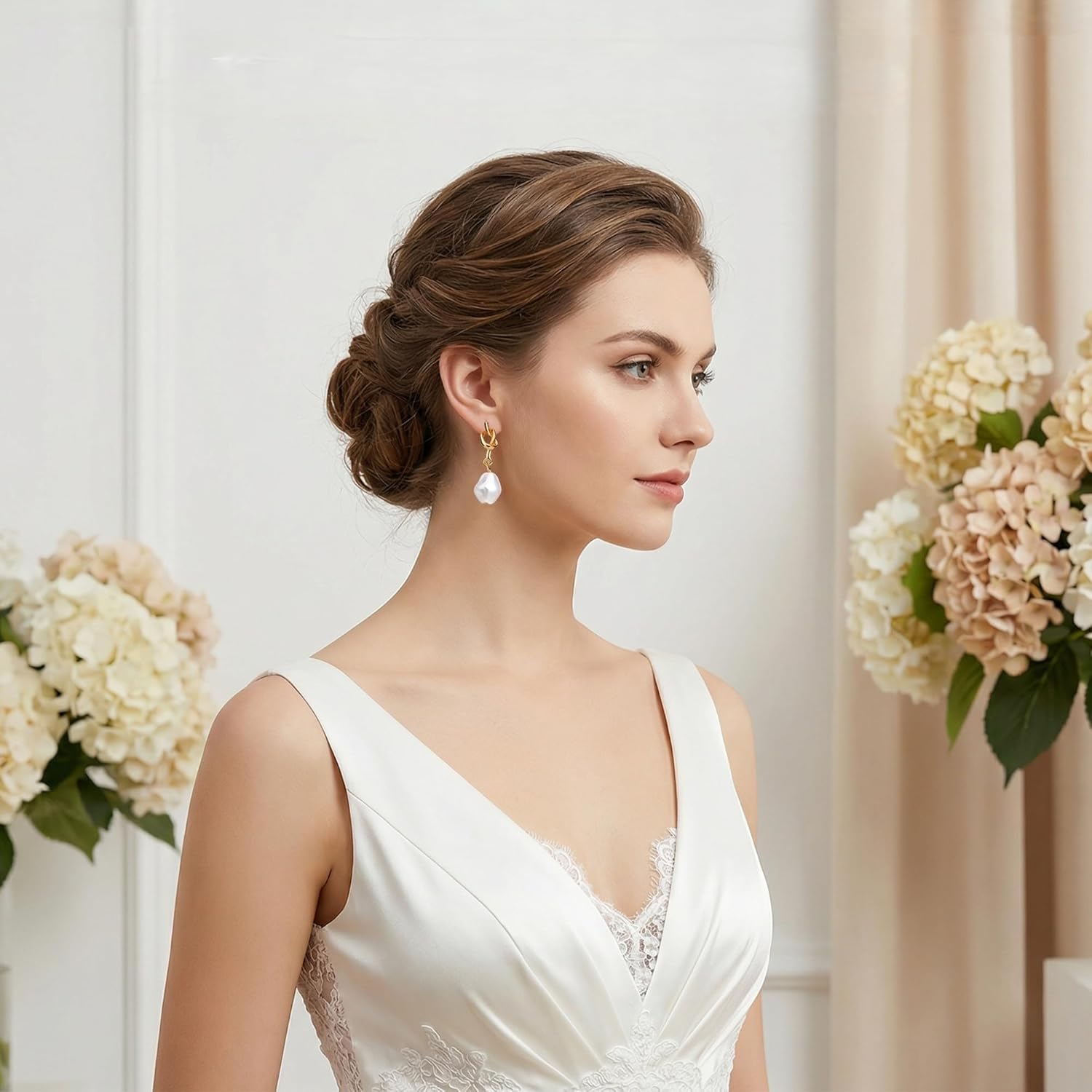 Bridesmaid Proposal Gifts Set Of 8, Bridesmaid Pearl Hoop Earrings, Bridesmaids Gifts Pearl Dangle Earrings, Cute Little Gift for Bridesmaids Jewelry Wedding Party Favors Bridal Shower, Style 1 - Image 7