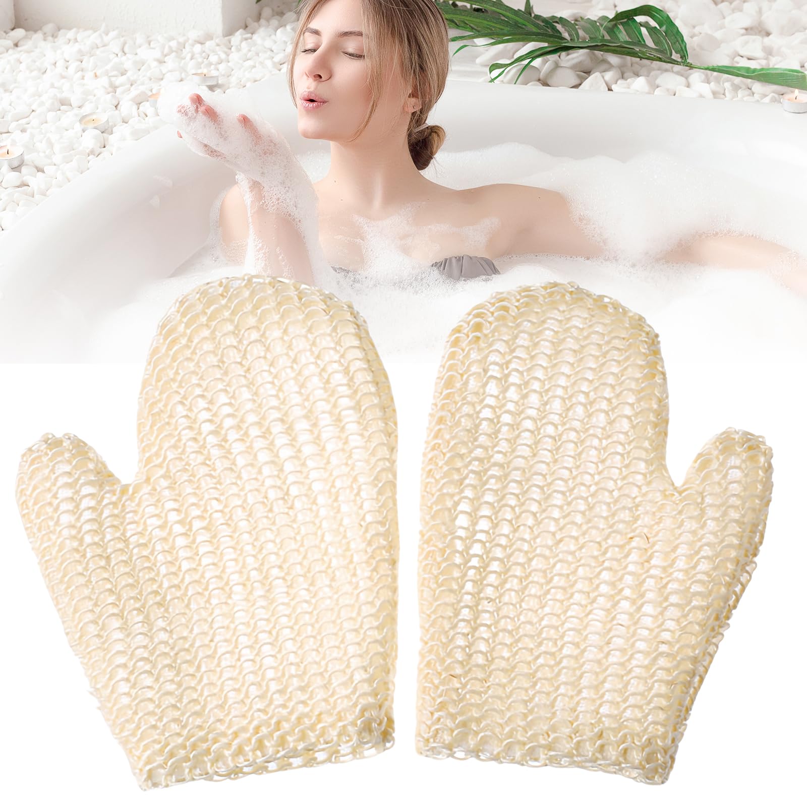KHDULQ 2 Stck Sisal Massagehandschuh,Peelinghandschuh Exfoliating Gloves  Hamam Handschuh Waschhandschuh Krper Badezubehr Sanfte Reinigung &  Massage fr Krper Natrlicher Peelinghandschuh : Amazon.de: Kosmetik