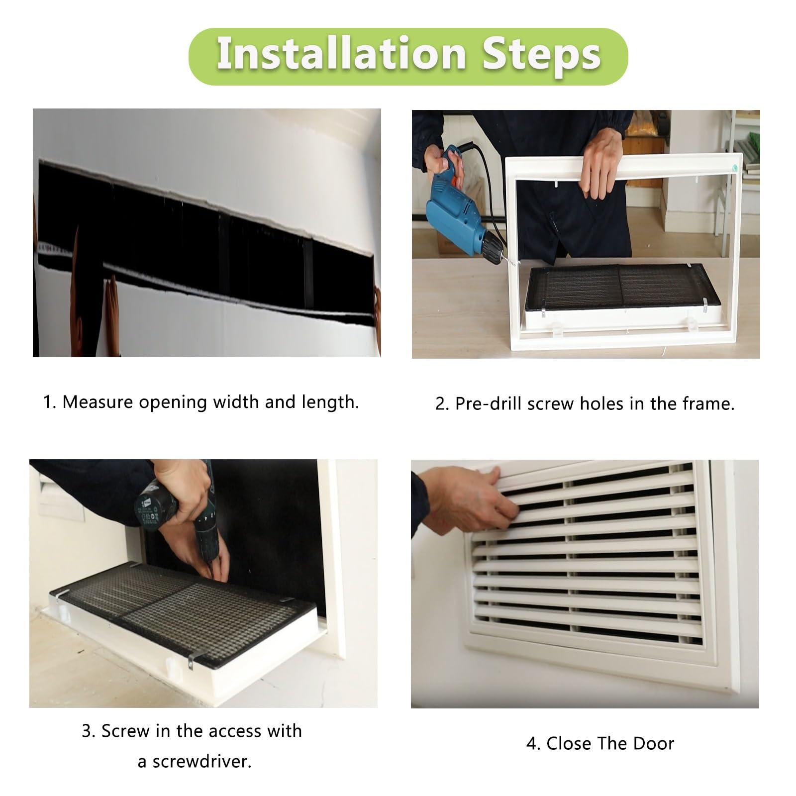 1 panel de acceso con persiana, ventilación de HVAC negra para salas limpias y uso residencial, 12 x 18 pulgadas, duradero, control de flujo de aire, fácil instalación, ideal para espacios comerciales