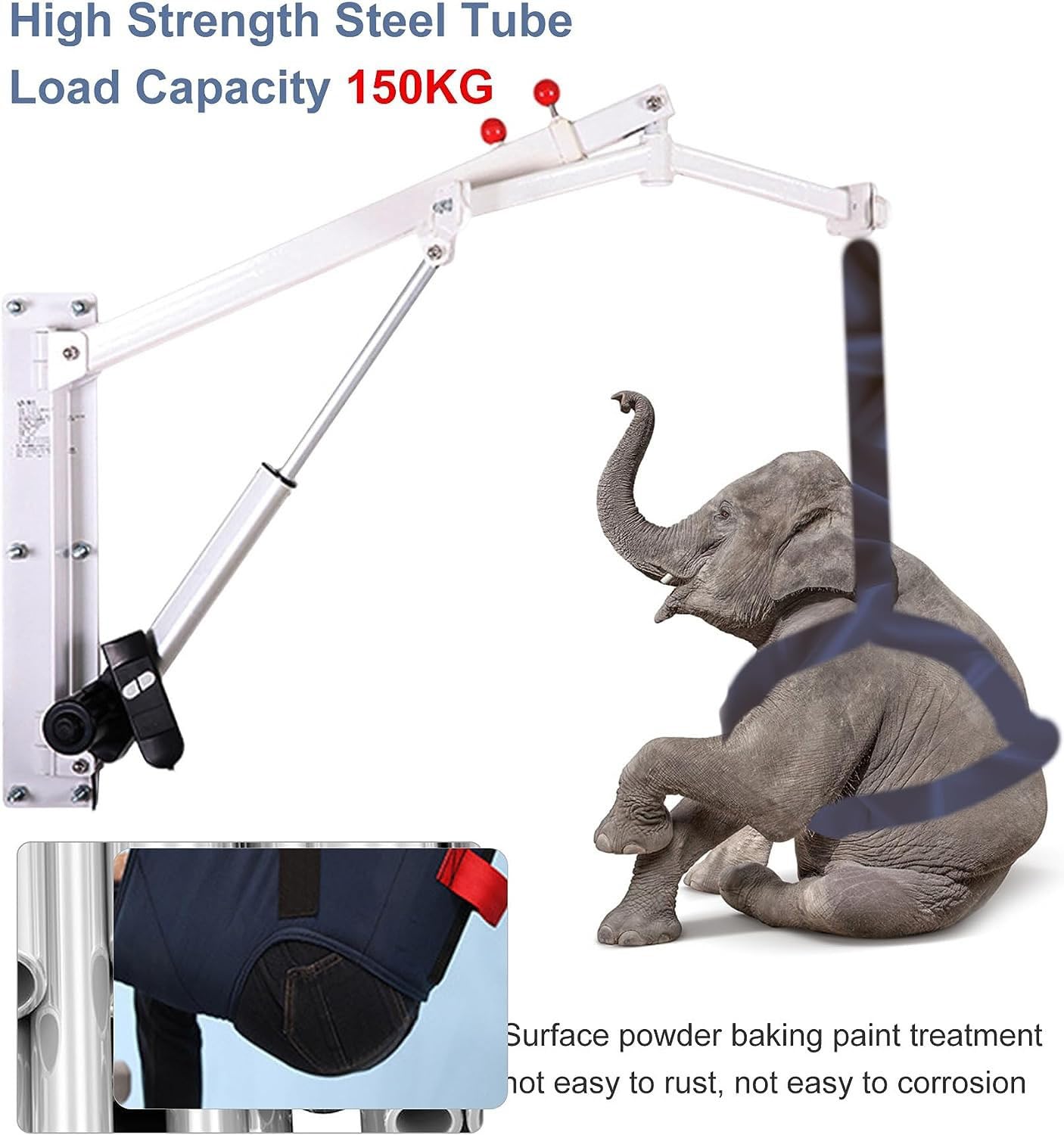 Grúa eléctrica para pacientes en voladizo con cinturón de asistencia, grúa eléctrica para pacientes en suspensión, sistema de cuna eléctrica, grúa para traslado de pacientes de cuerpo entero para uso