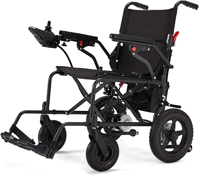 Electric Wheelchair for Adults, Lightweight Foldable Electric Wheelchair Carbon Steel Material 15km Long Travel Range Compact Fold Power Wheelchair for Seniors 47lb