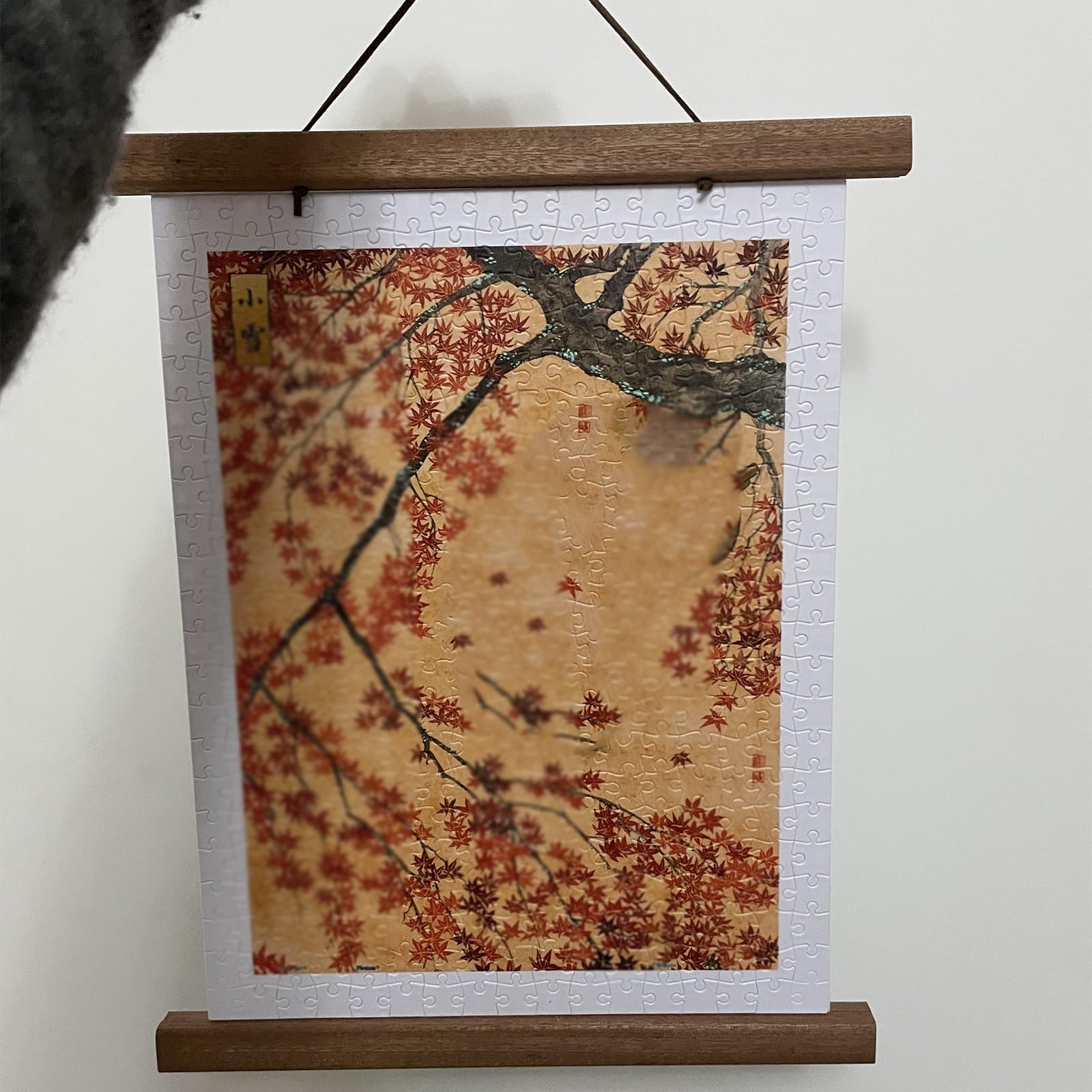 Asta magnetica regolabile per appendere quadri, morsetti in legno massiccio per tela, calligrafia e tessuti, decorazione da parete per la casa, 32 cm di lunghezza