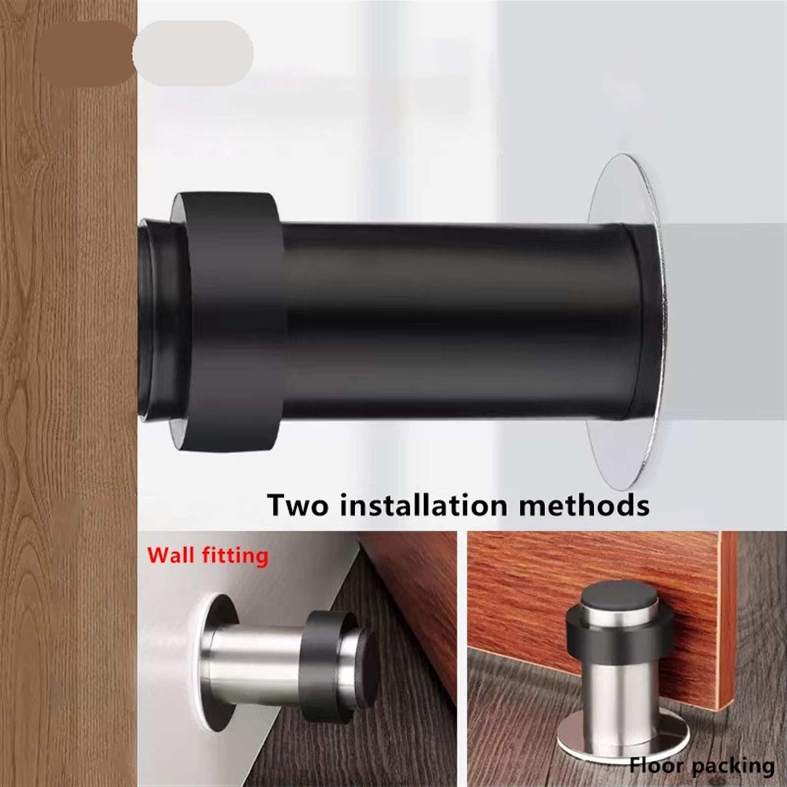 Tope de puerta de goma, almohadilla protectora de puerta de acero inoxidable, protector de pared, soporte de puerta, topes de puerta, herrajes, 1 pieza(A 80MM)