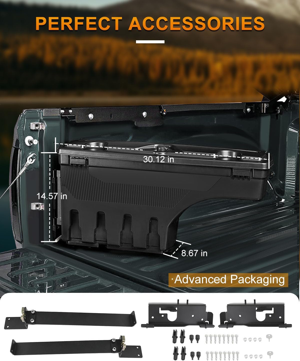 ROADFAR Left Driver Side Right Passenger Side Truck Bed Storage Box | Replacement For Dodge Ram 1500 2500 3500 2002-2010, For Ram 1500 2500 3500 2011-2018 Password Truck Bed Tool Box