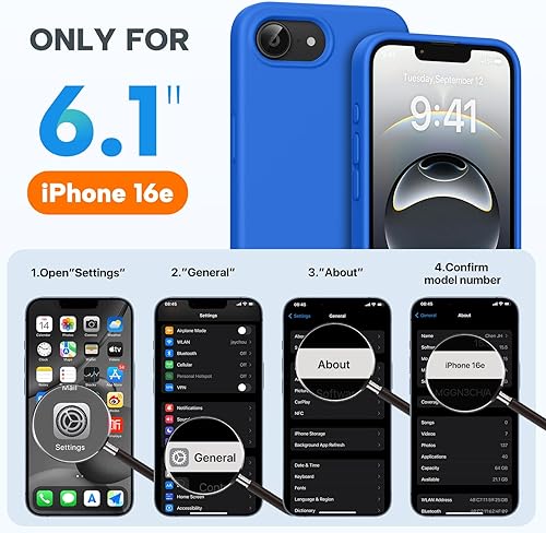 Miniatura 808 de Miracase - Funda diseñada para iPhone 11 con protector de pantalla, funda de goma de silicona líquida, protección total contra caídas y a prueba