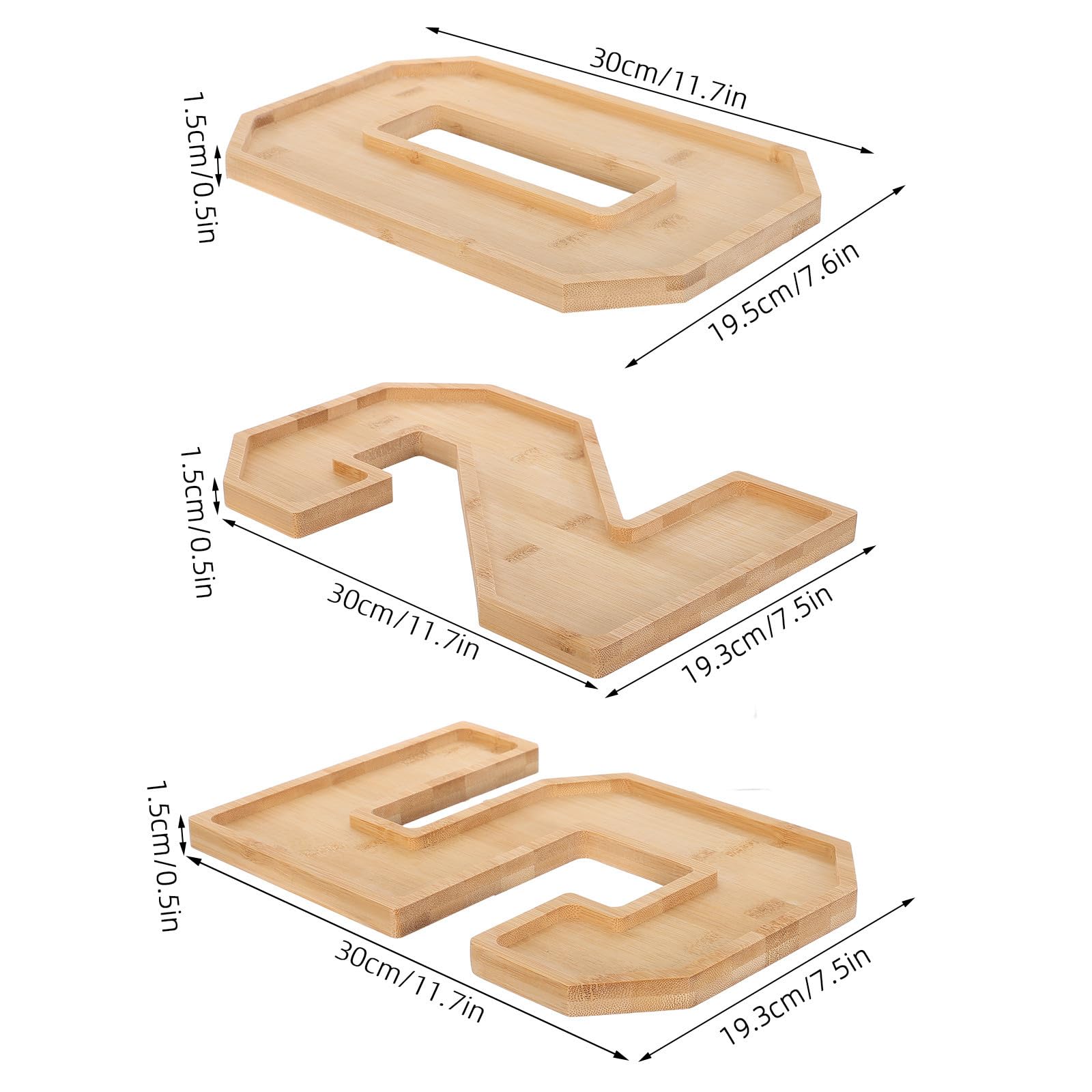 Bandeja de Servir de Madera Cuadrada Diseño de Números, Compartimentos Múltiples y Superficie Fácil de Limpiar para Uso en Cocina y Pausas Corporativas