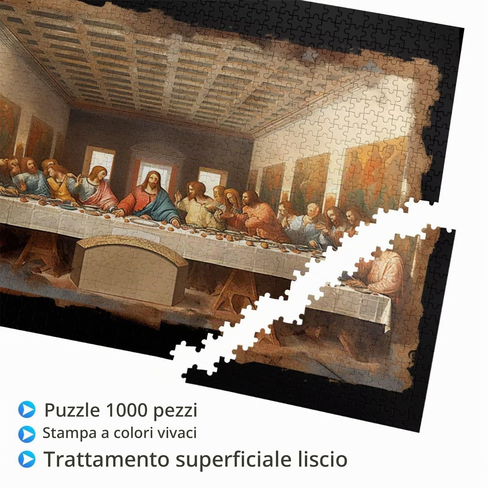 Puzzle 5000 Pezzi L'Ultima Cena Puzzle Gesù Grandi Dimensioni per Adulti Con Scatola di Imballaggio e Immagini di Riferimento, Giochi Rilassamento e Intelligence, Come Regalo per Amici e Amanti M-14