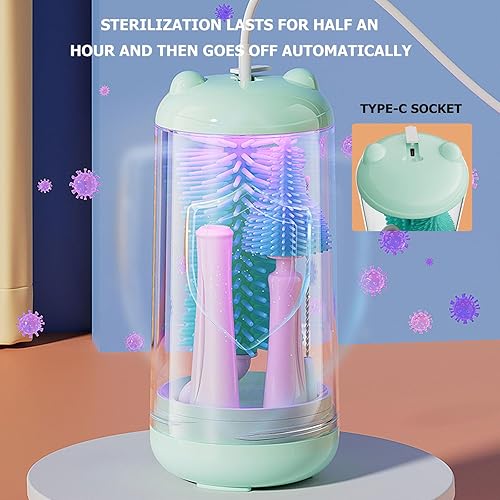 Miniatura 6 de Juego de cepillos eléctricos para botellas con cepillo para biberón de 4 piezas, cepillo para biberón, cepillo para pezones, cepillo para popote y