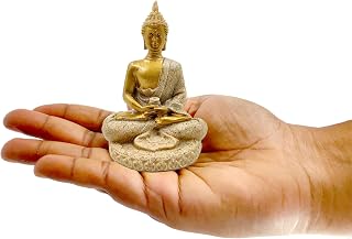 Gautam Buddha Idol for Home Decor Lord Buddha Statue for Car Dashboard, Office, Living Room, Meditation & Gifting Showpiece Peaceful Gift Item Size 8.5cm