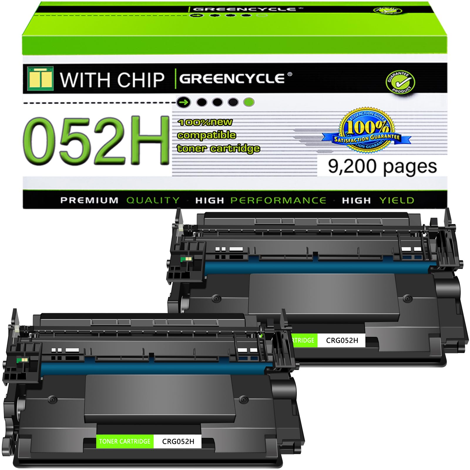 greencycle 052H Compatible Black Toner Cartridge Replacement for Canon 052H CRG-052H 2200C001 High Yield for ImageCLASS MF426dw MF424dw MF429dw