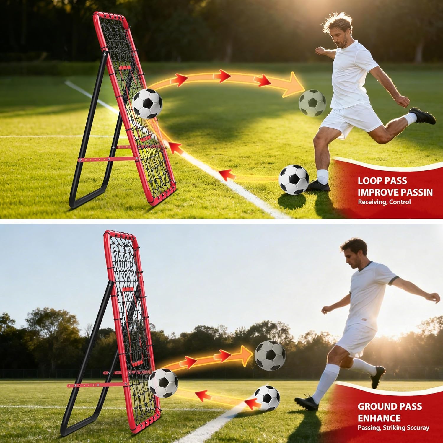 GarveeLife Baseball Rebounder Netz, Verstellbarer Winkel, Sports Baseball Rebounder mit Ziel, Wurf- und Fielding-Trainingsgerät Für Softball, Fußball, Volleyball