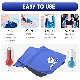 YQXCC Cooling Towels | 4 Pack 47x12 | Ice Cool for Neck | Microfiber Soft Breathable Chilly | for Yoga, Sports, Golf, Gym, Camping, Running, Fitness, Workout & More Activities