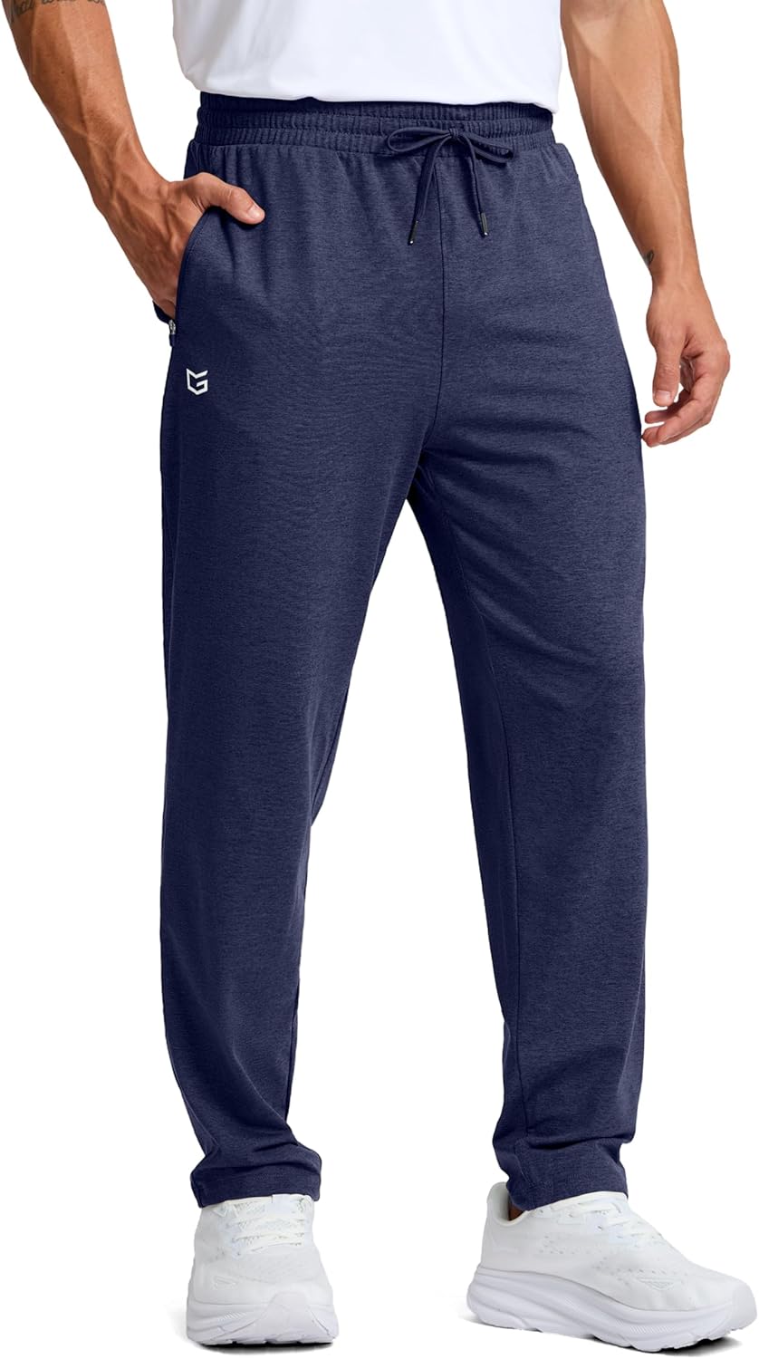 G Gradual Men's Sweatpants with Zipper Pockets Lightweight Athletic Workout Pants Soft Casual Lounge Sweat Pants for Mens
