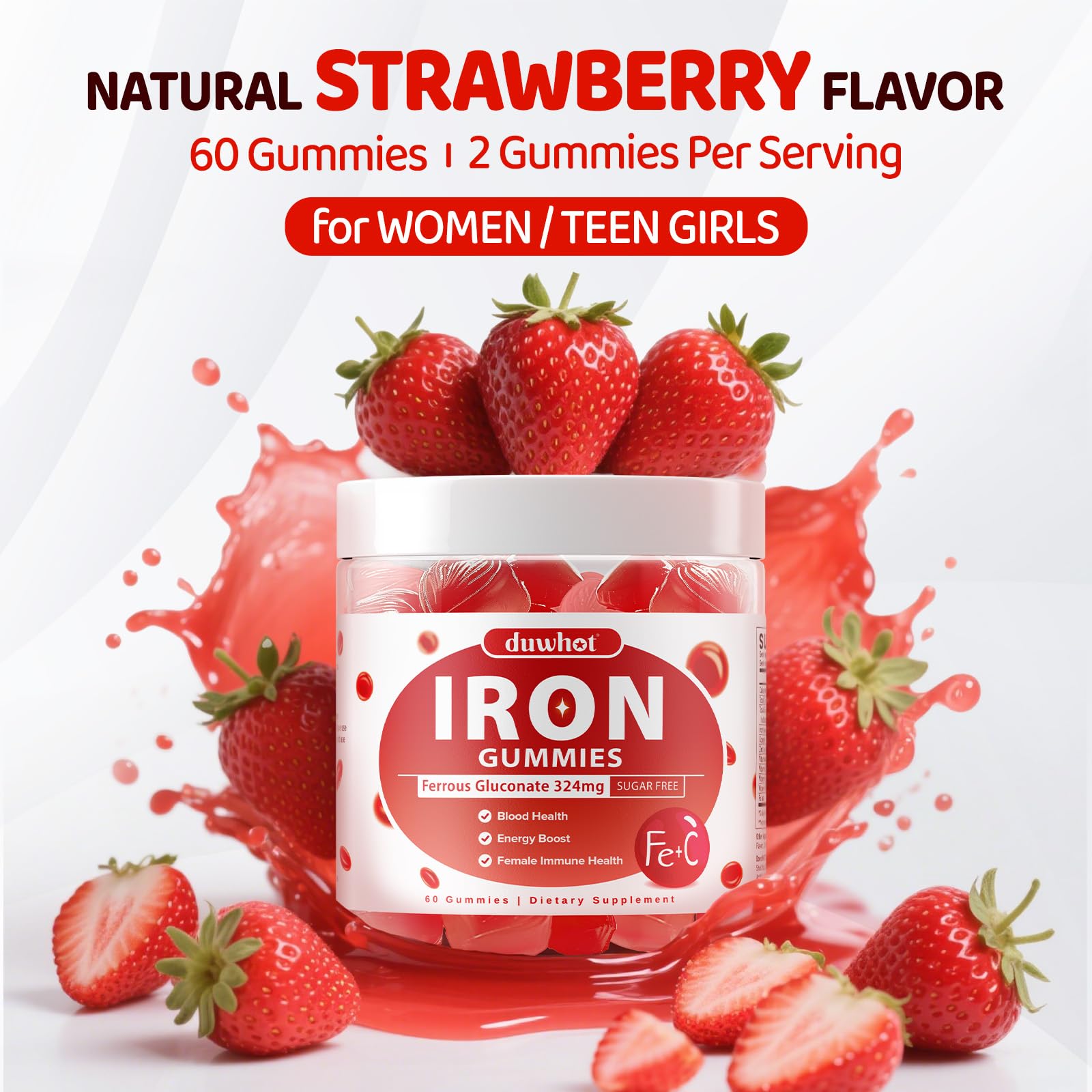 Iron Supplement for Women Teen Girls, Iron Gummies Ferrous Gluconate 324 mg — Amazon image 5
