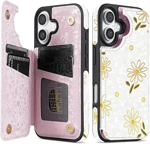 Miniatura 52 de NNH Funda tipo cartera compatible con iPhone Xs Max con bloqueo RFID, ranuras para tarjetas, folio de piel sintética, función atril, doble cierre